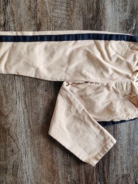 Kids Beige Chinos with Navy Side Stripe